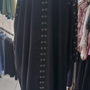 Black and Silver beaded Farasha Abaya