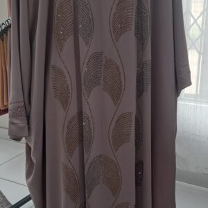 Alternative view of Dubai Beaded Farasha Abaya nude